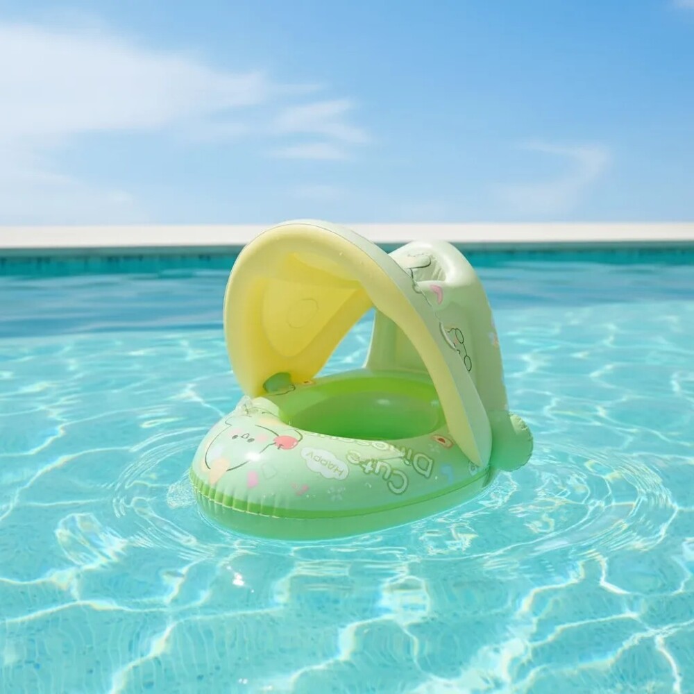 Flotador bebe con techo sport verde