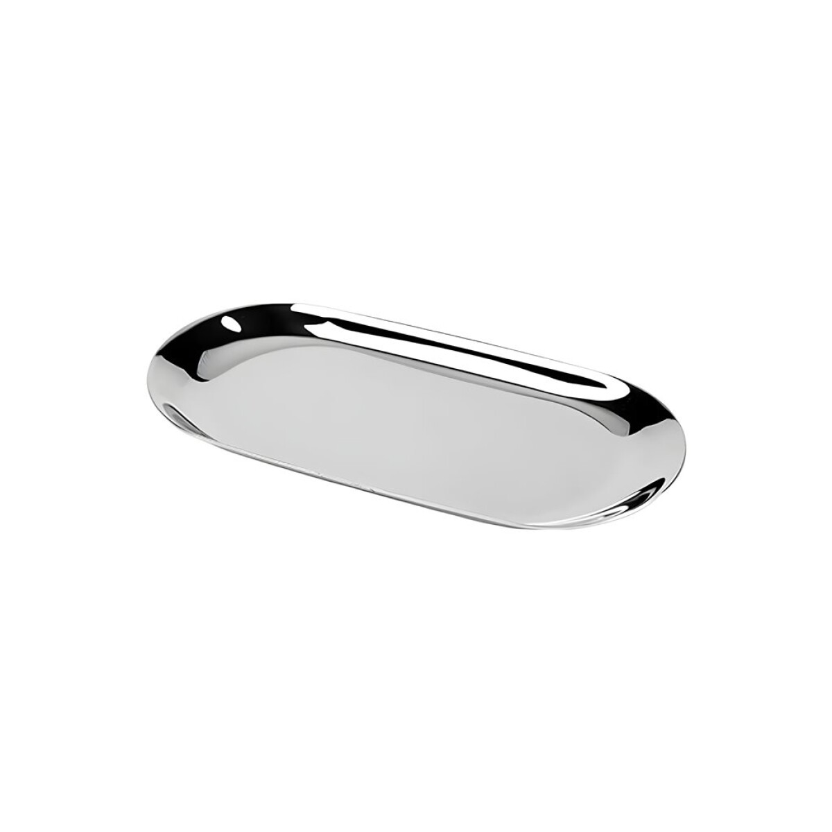 BANDEJA OVAL 18x8CM METAL PLATEADO 