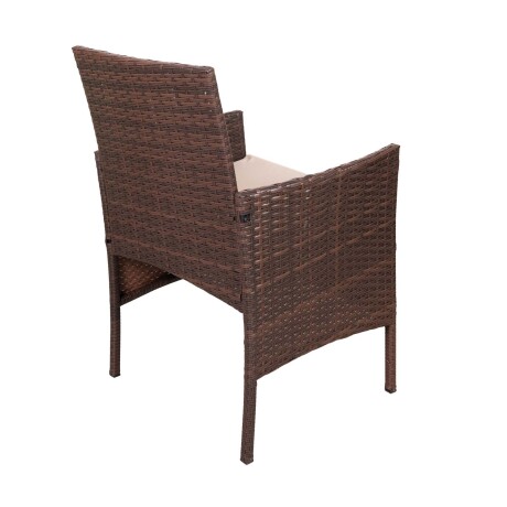 SET LIVING EXTERIOR RATTAN-SINTETICO-Y-ACERO MARRON APOLO