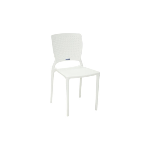 Silla apilable blanca "SAFIRA" con respaldo calado TD0585