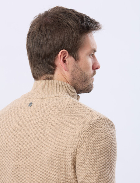 CARDIGAN GRUESO TEJIDO Beige