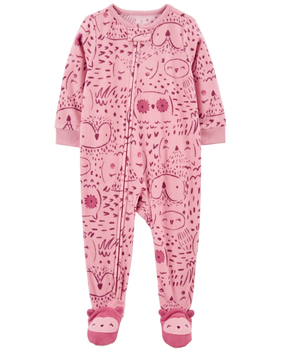 Pijama una pieza con pie de micropolar diseño búho 