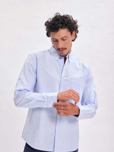 Camisa manga larga Celeste Claro