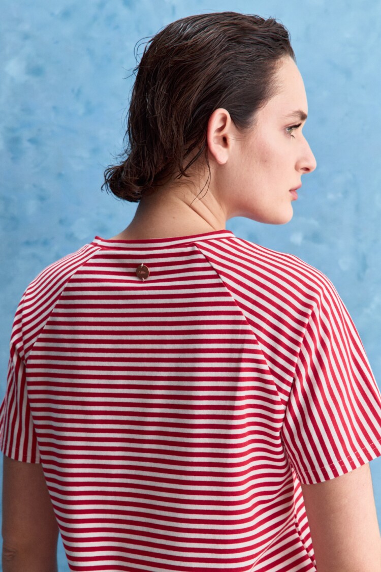 REMERA SCALA Blanco/Rojo