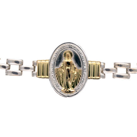 Pulsera de plata 925, double en oro 18 ktes, VIRGEN MILAGROSA. Pulsera de plata 925, double en oro 18 ktes, VIRGEN MILAGROSA.