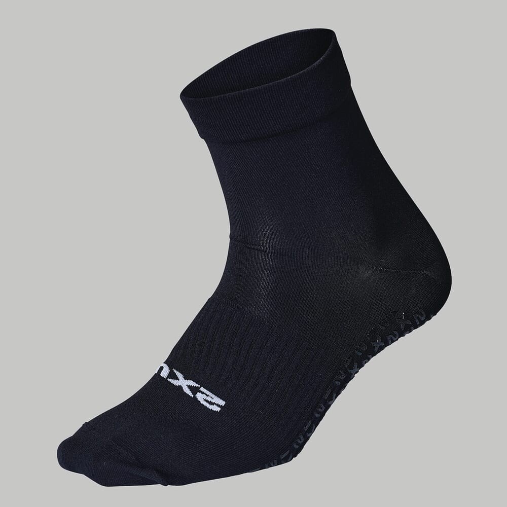 Performance Crew Grip Sock - Unisex Black/white