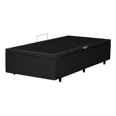 BOX BAÙL 1 PLAZAS BASE DE SOMMIER GUARDARROPA CAMA CON APERTURA LATERAL GRIS