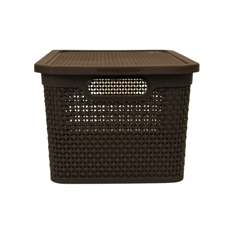 Set x2 Caja simil ratán 15 lts CHOCOLATE