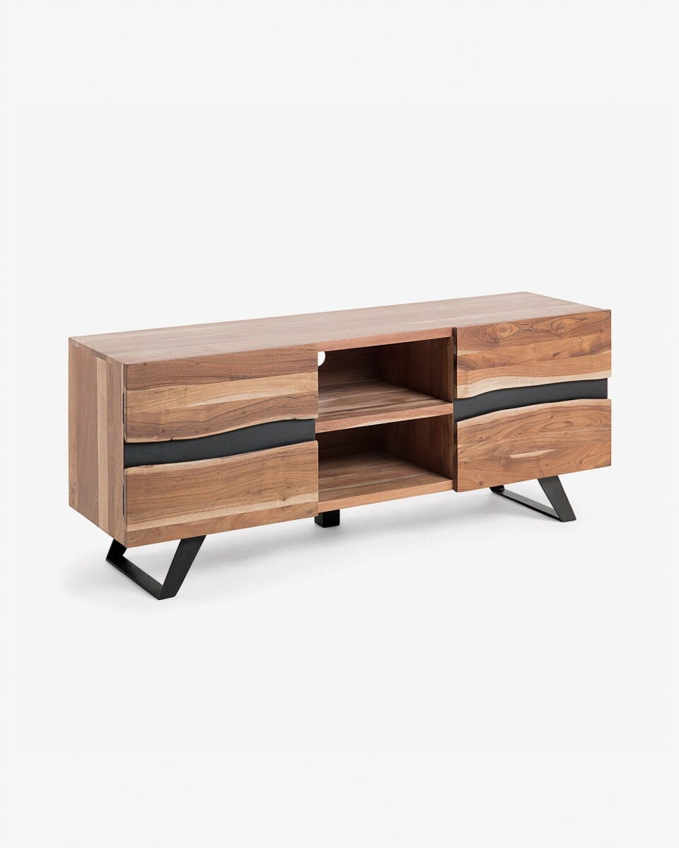 Mueble TV Uxia 160 x 65 cm de madera maciza de acacia 