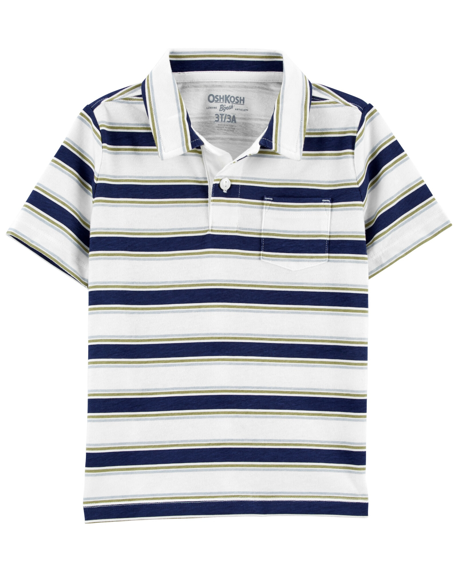 Remera polo de algodón manga corta diseño a rayas Remera polo de algodón manga corta diseño a rayas
