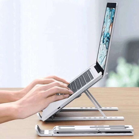 Soporte laptop regulable en altura Plateado