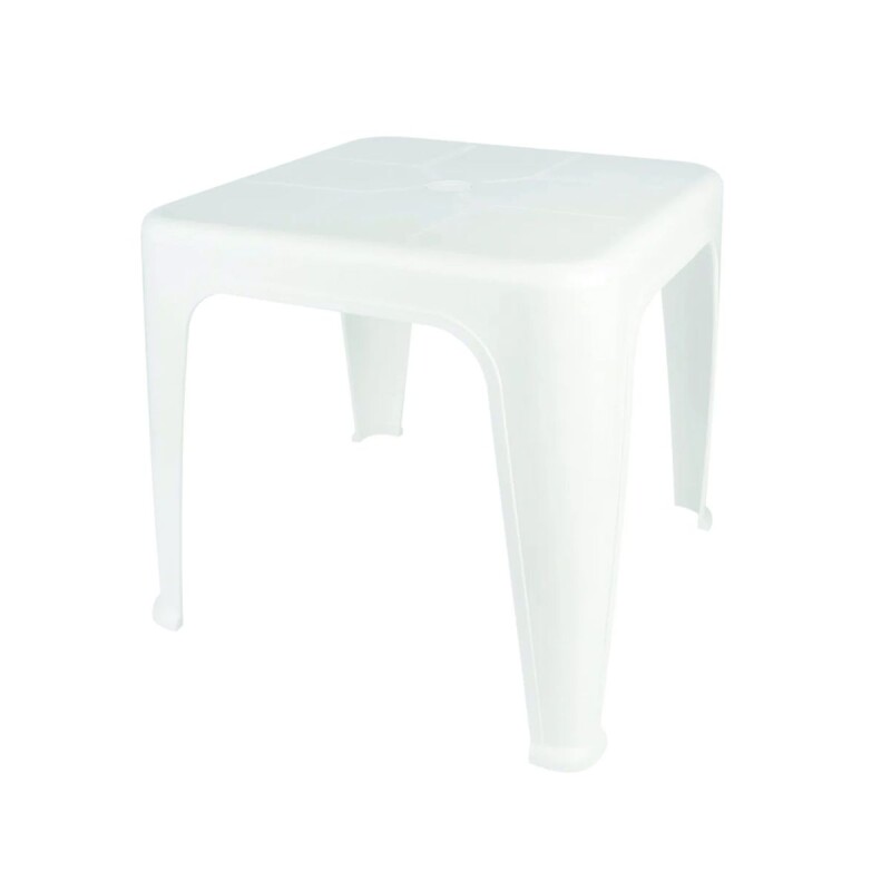 Set x2 Reposera de jardín con posiciones + mesa auxiliar BLANCO