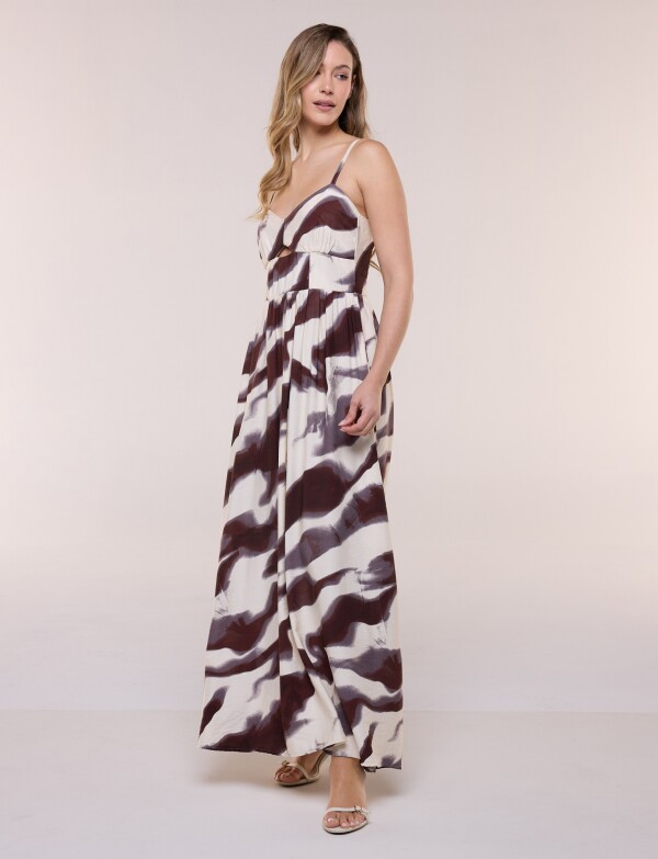 Vestido Maxi Printed MULTI/MARRON