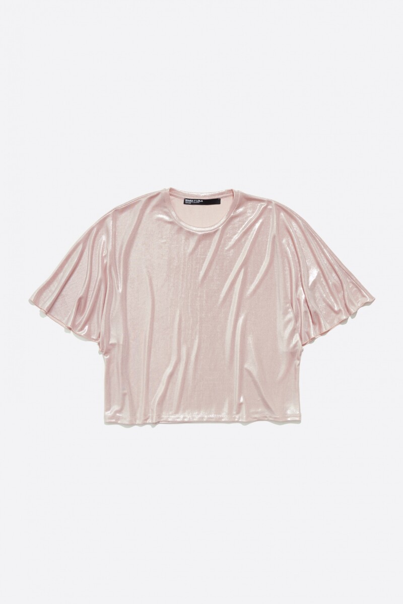 CAMISETA BOXY METALIZADA Gris