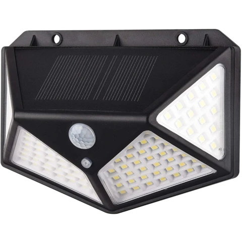 Foco Exterior Solar Sensor Movimiento Bateria 100 Leds Foco Exterior Solar Sensor Movimiento Bateria 100 Leds