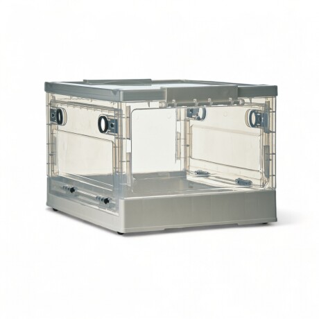 Caja Organizadora Plegable Apilable Plástico Transparente S Sin Color