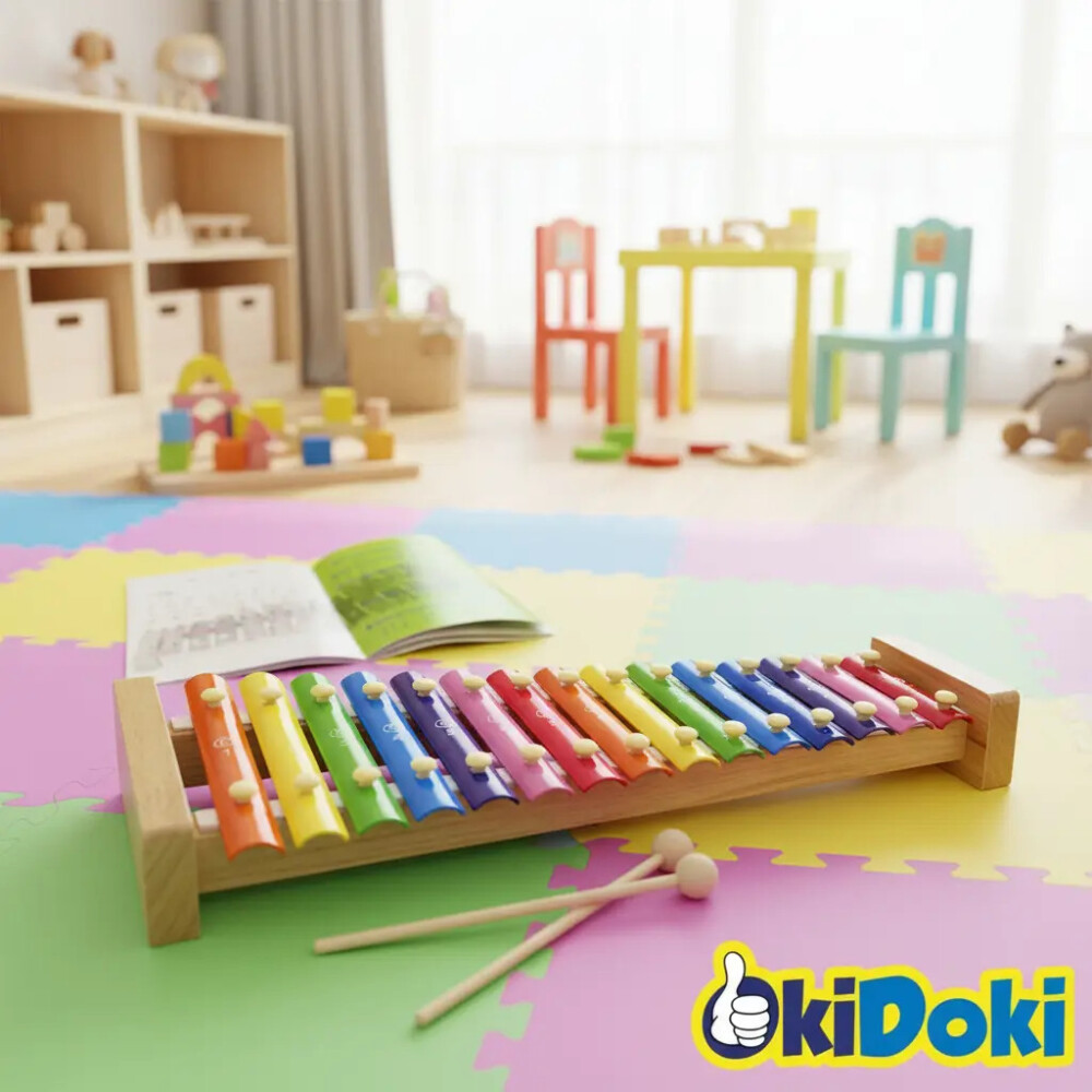 Xilófono infantil de madera de 15 teclas. Xilófono infantil de madera de 15 teclas.