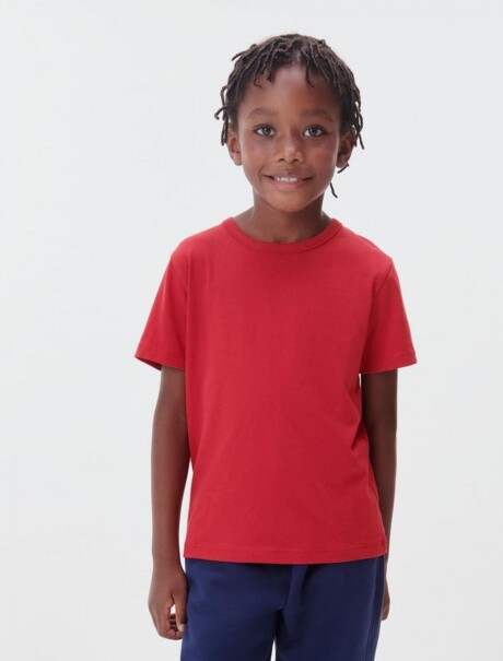 CAMISETA BÁSICA INFANTIL ROJO