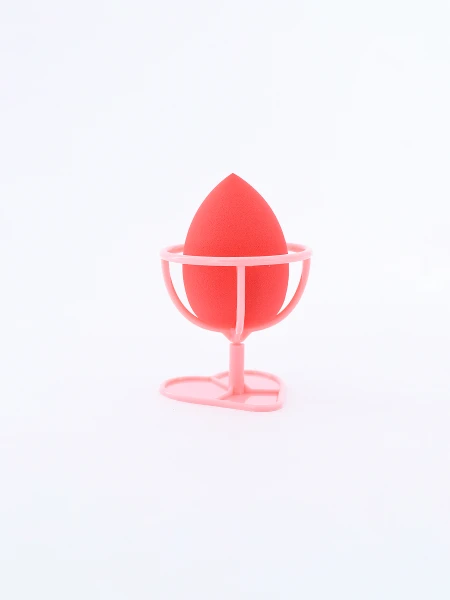 ESPONJA DE MAQUILLAJE CON SOPORTE NARANJA