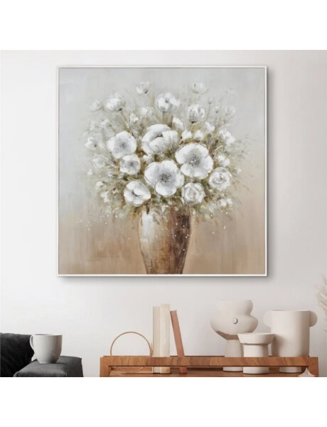 CUADRO CANVAS 60x60cm MARCO FLORES BLANCAS 2 CUADRO CANVAS 60x60cm MARCO FLORES BLANCAS 2