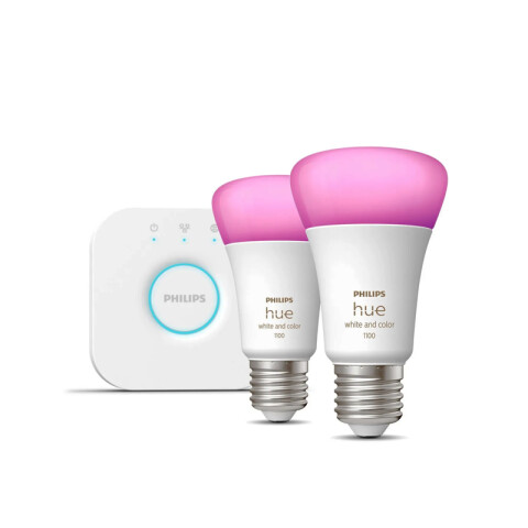 Kit 2 lámparas LED E27 9W 1055Lm RGBW + Bridge HUE L27421