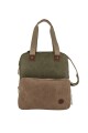 Bolso porta laptop de lona Verde con Marrón