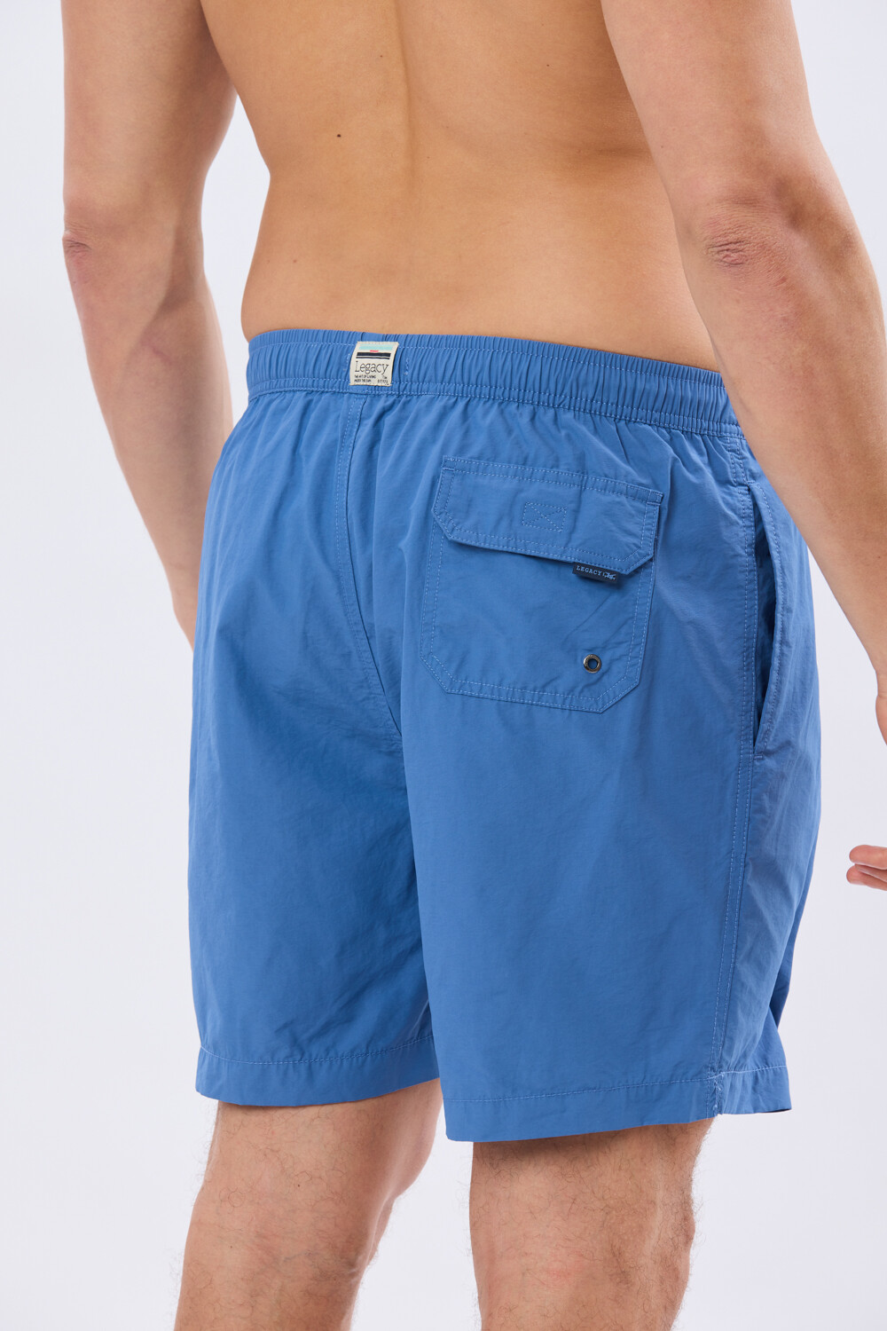 SHORT DE BAÑO LISO Celeste