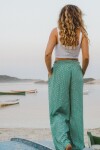 Pantalón Bruma Verde agua con dorado