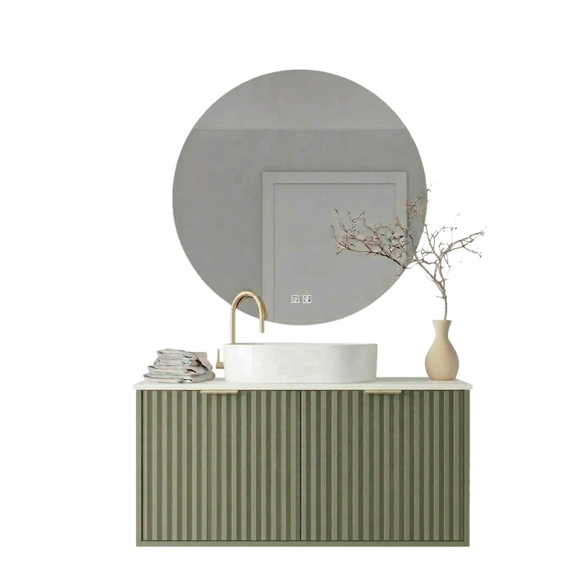 Conjunto De Baño Habitare Modelo Sy2006-60g / Mueble + Bacha + Espejo C/ Luz Led 