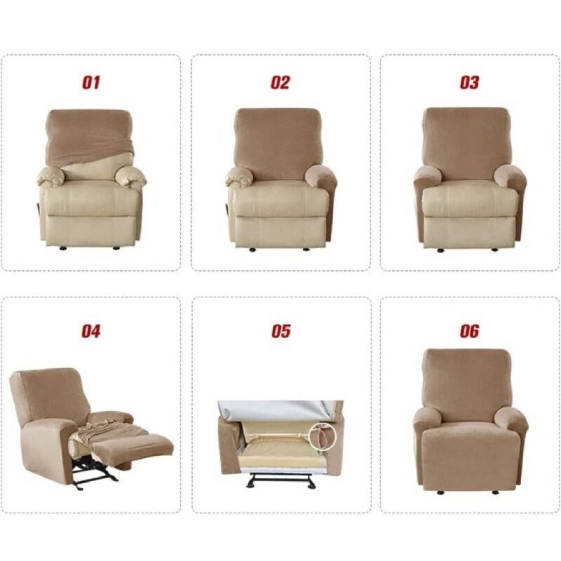 Funda sillón reclinable 1 cuerpo lisa marrón