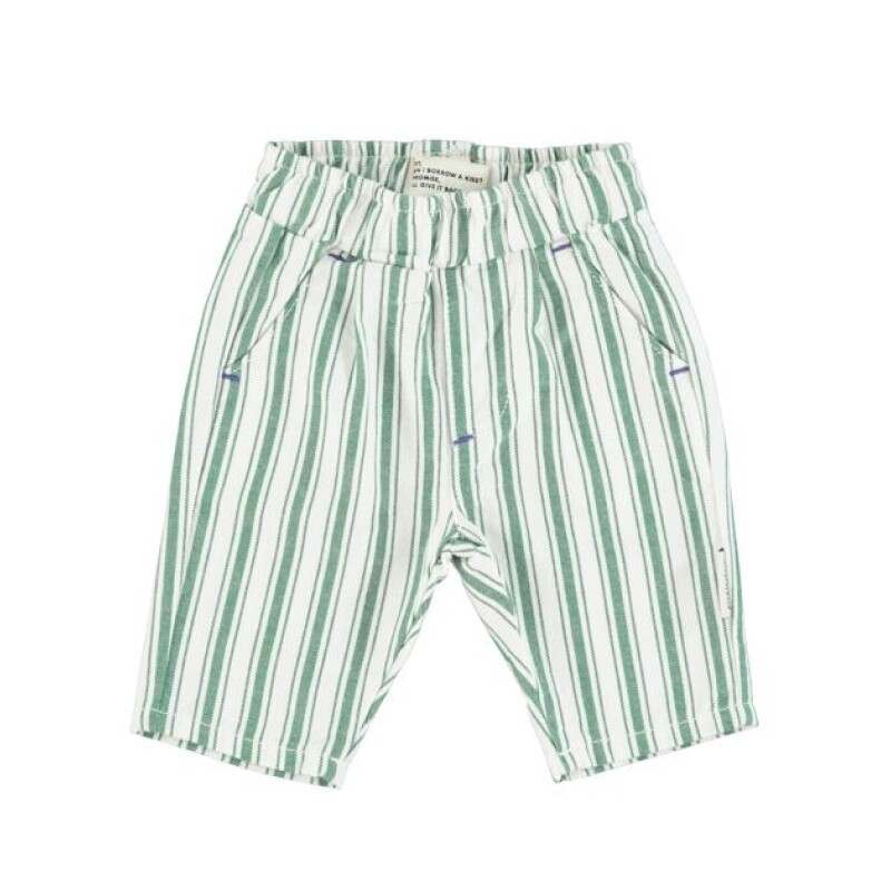 Pantalon blanco con rayas grandes verdes 4 años Pantalon Blanco Con Rayas Grandes Verdes 4 Años