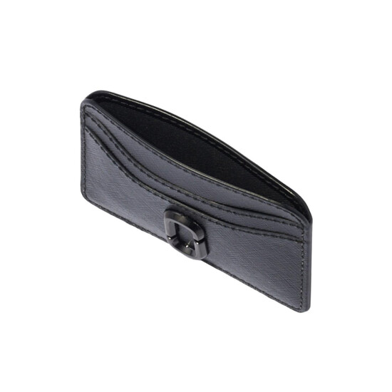 Marc Jacobs -Tarjetero de cuero con diseño minimalista Negro