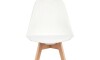 Silla Eames Tapizada Eco Cuero Acolchada Patas Madera Blanco