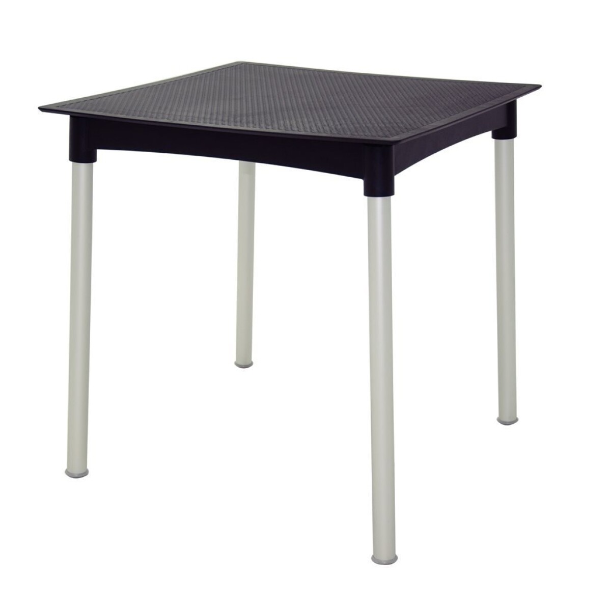 MESA LAURA 70X70X73CM PP NEGRO PATAS ALUMINIO 