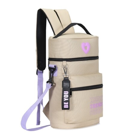 Mochila Matera Trendy Llavero Y Correa Desmontable KHAKI