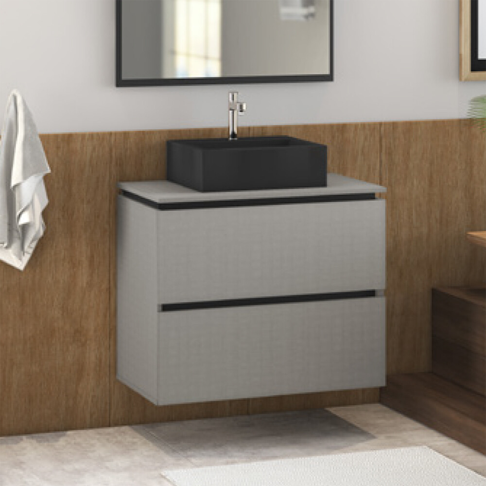 MUEBLE DE BAÑO MODELO URBAN 80 CM ARGENTO/NEGRO Mueble De Baño Modelo Urban 80 Cm Argento/negro