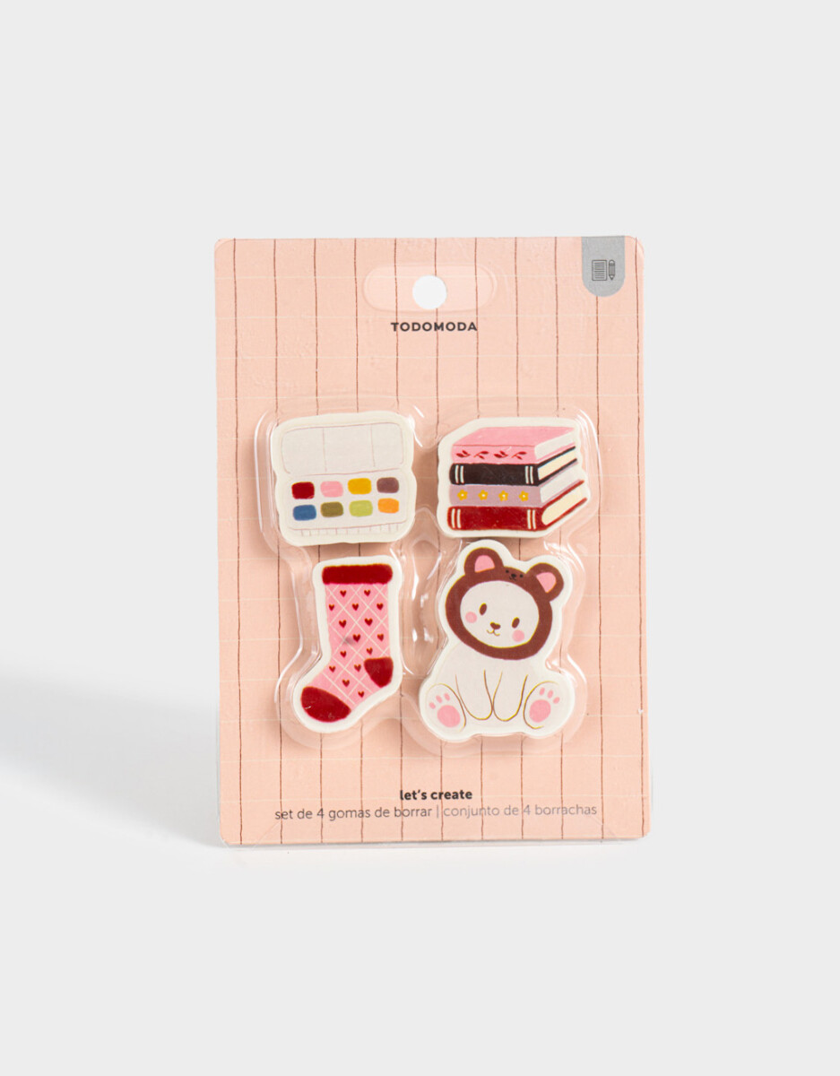 Set De 4 Gomas De Borrar 