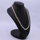 Collar de perlas de cultivo y broche oro 18k 2 tonos y brillantes. Collar de perlas de cultivo y broche oro 18k 2 tonos y brillantes.