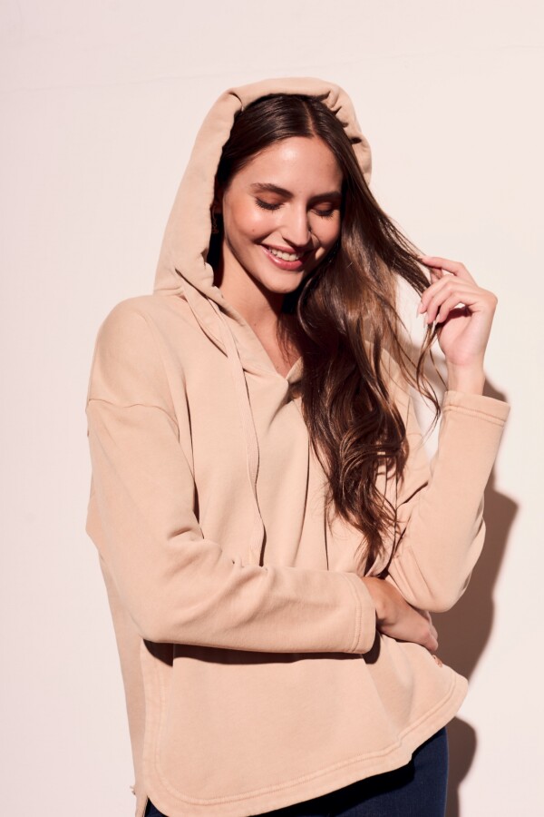 Sweater Algodón Lavado Arena