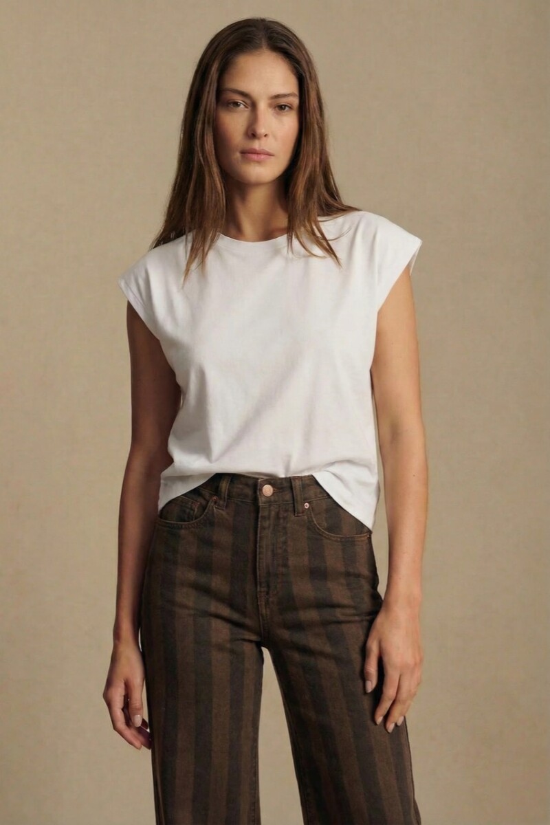 Remera Corta Lavada Blanco
