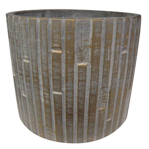 Maceta Cerámica Labrada Gris 13,8 x 13,8 cm U