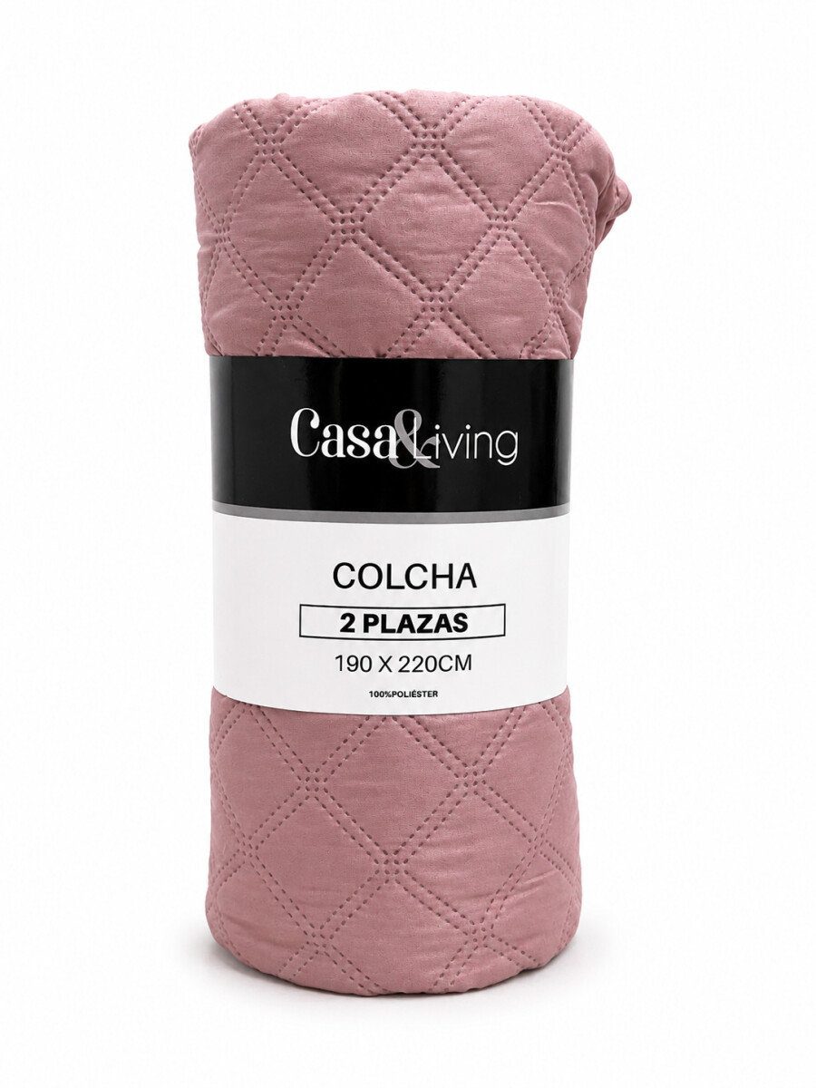 COLCHA 2 PLAZAS - ROSADO 