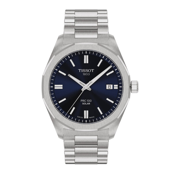 Reloj Tissot PRC 100 SOLAR 39MM de acero con esfera negra Reloj Tissot PRC 100 SOLAR 39MM de acero con esfera negra