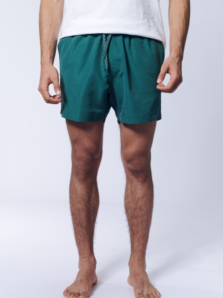 Short de baño liso Verde