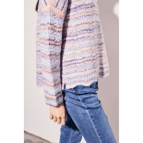 Sweater Texturado Multi Celeste