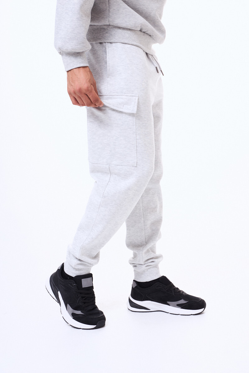 Pantalon cargo de felpa Fortaleza Gris