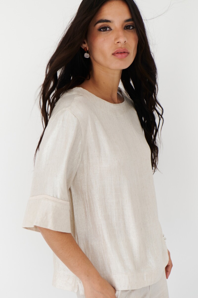 BLUSA LINO GLOW NATURAL