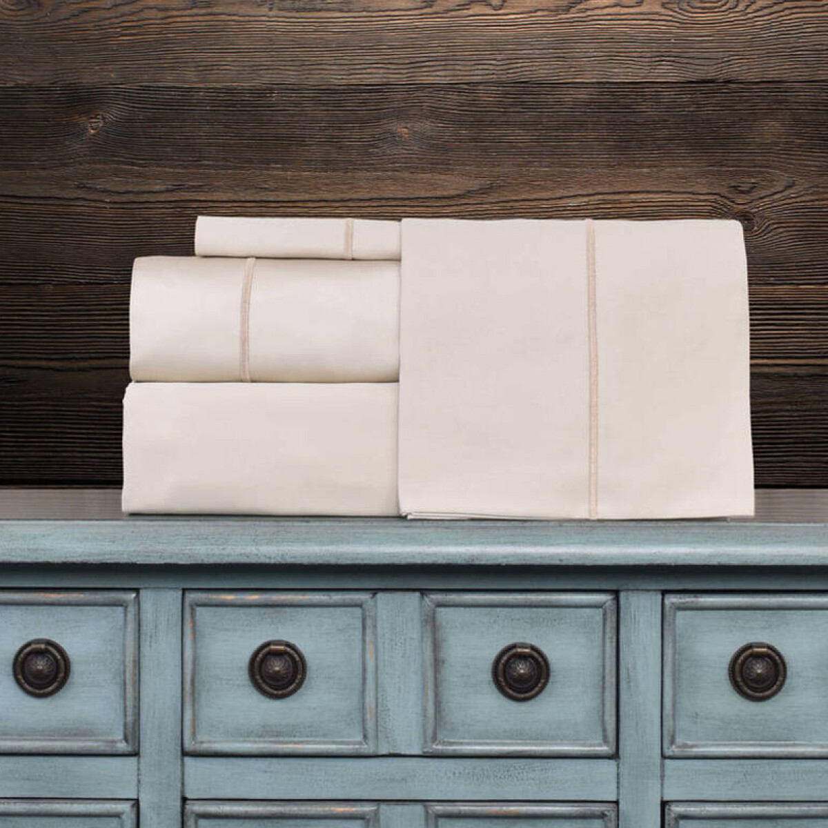 Juego de Sábanas 2 Plazas Queen Lisa 400 Hilos - Beige 