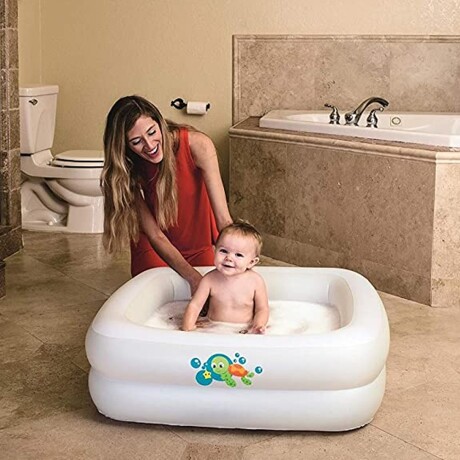 Piscina Inflable Para Niños Facil Armar Portatil Colores Blanco