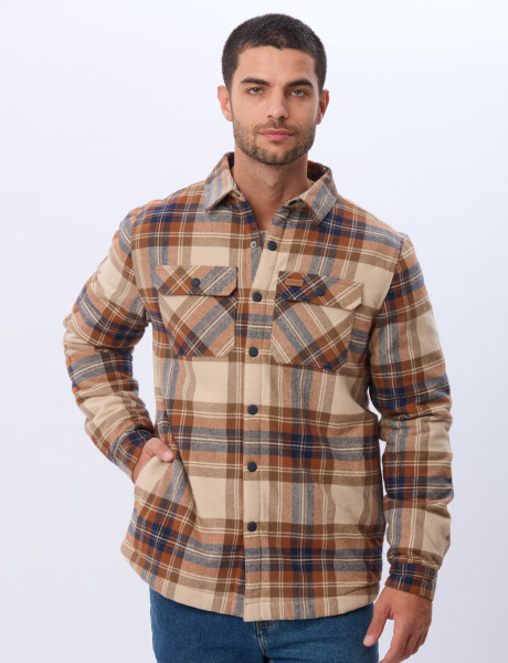 CAMPERA DE VIYELA CON FORRO DE CORDERITO Marron